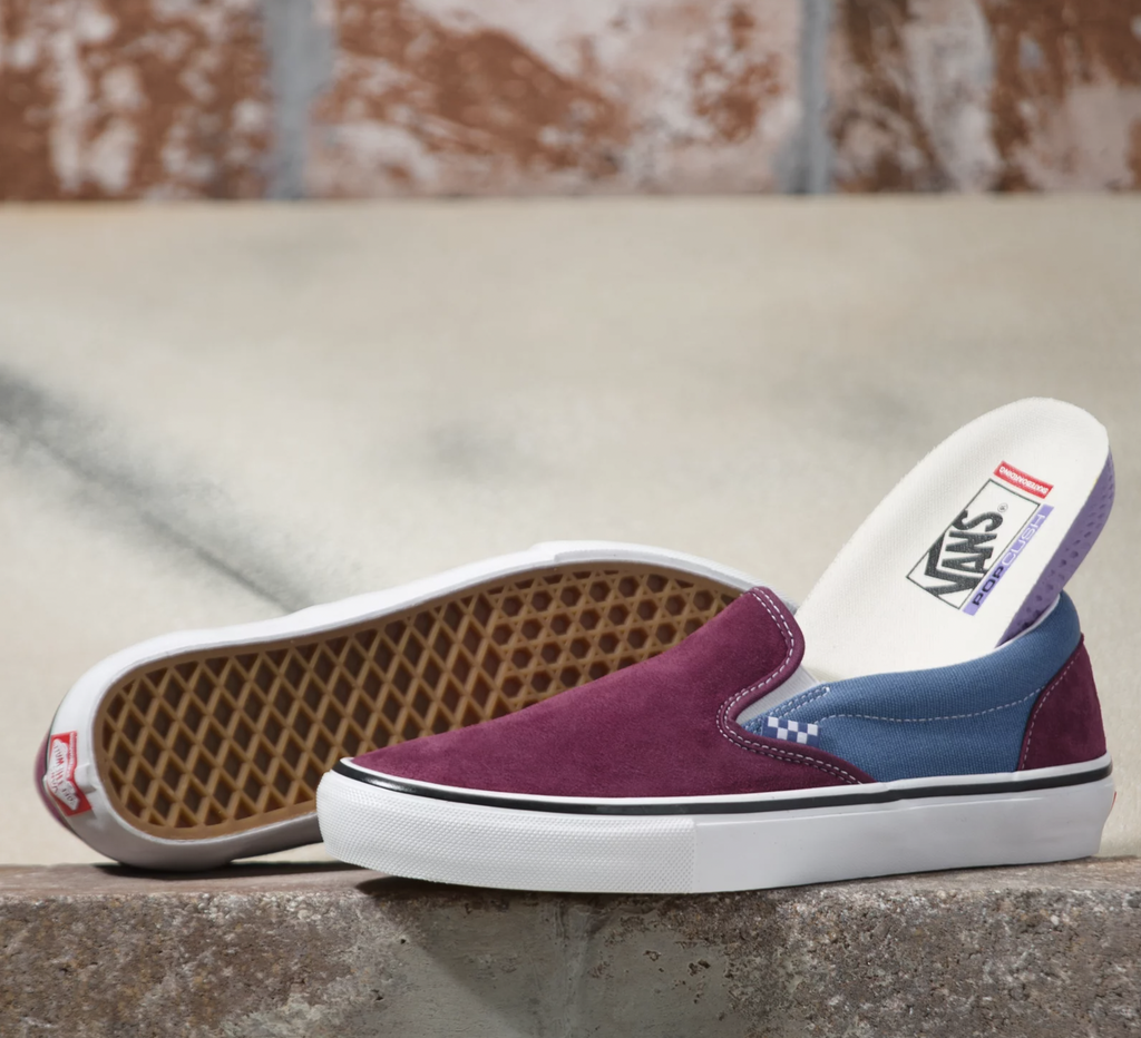 VANS SKATE SLIP ON SHOES MOONLIGHT BLUE MAUVE WINE 5 0 Boardshop